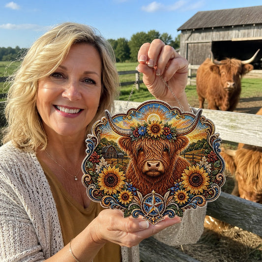 Highland Cow Diamond Art Hanging Ornament Kit