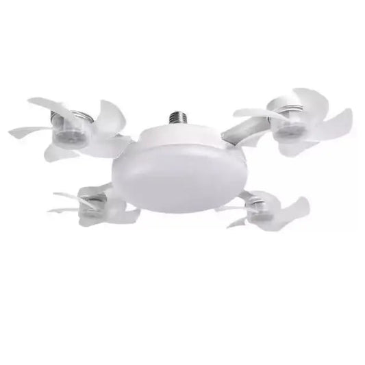 2026 New E27 Socket Ceiling Fan Light - 2-in-1 Silent LED Fan with Remote Control, Energy-Saving Cooling & Lighting Combo for Home Bedroom