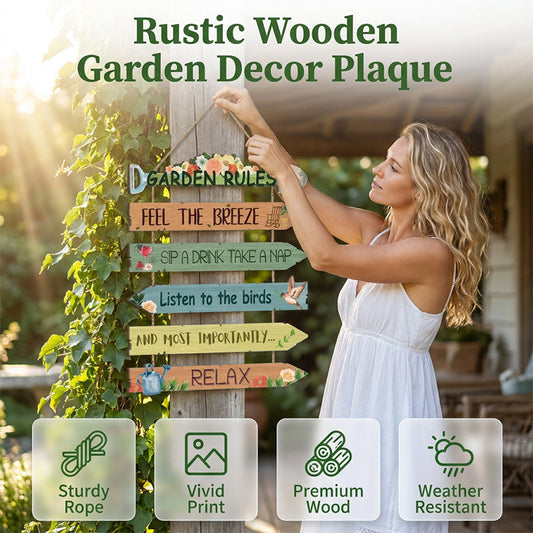 ⏳Time-Limited Special⏰Rustic Wooden Garden Hanging Sign Wall Decor Plaque🏡🪧